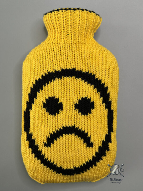 Double Knitting Strickmuster – Wärmflaschenhülle „Smileys“