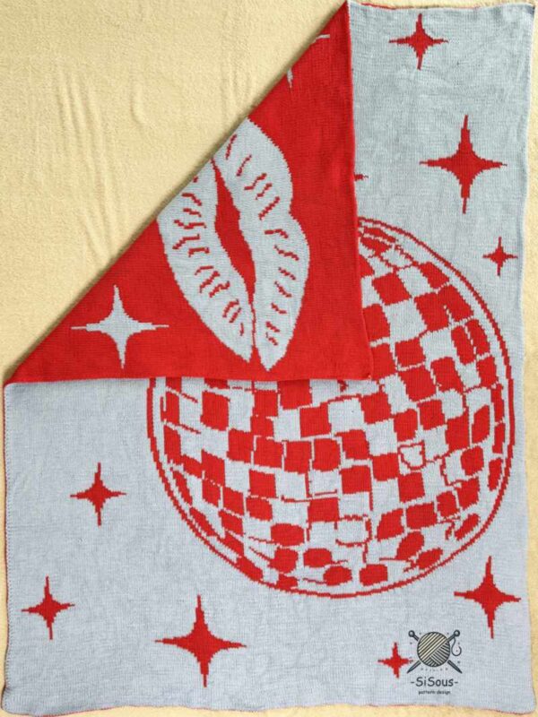 Kissco 2 mit Logo Double- Knitting Strickmuster Decke "Disco Kisses"