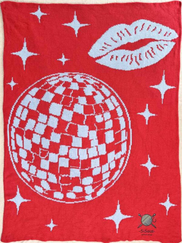 Kissco 4 mit Logo Double- Knitting Strickmuster Decke "Disco Kisses"