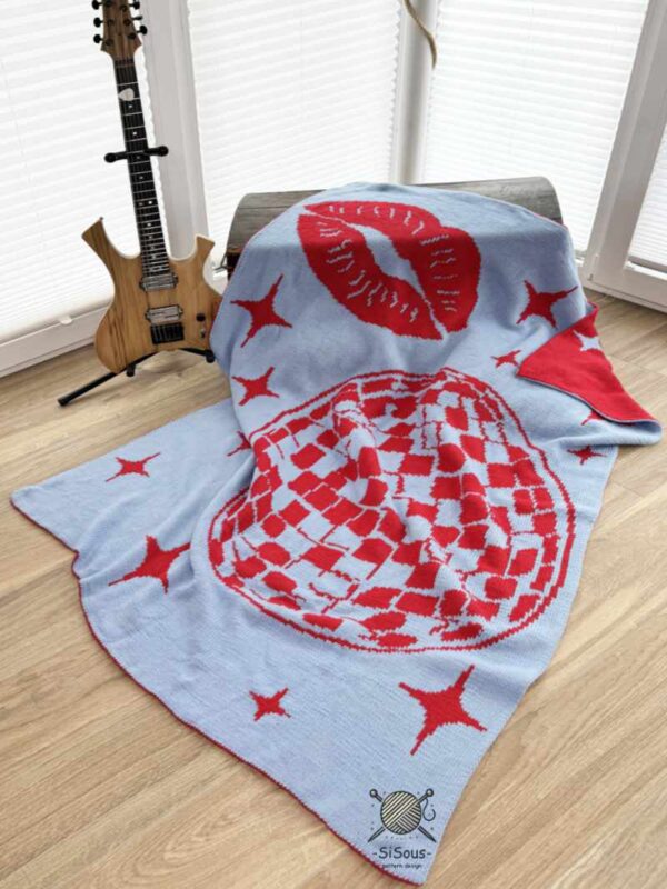 Kissco 7 mit Logo Double- Knitting Strickmuster Decke "Disco Kisses"
