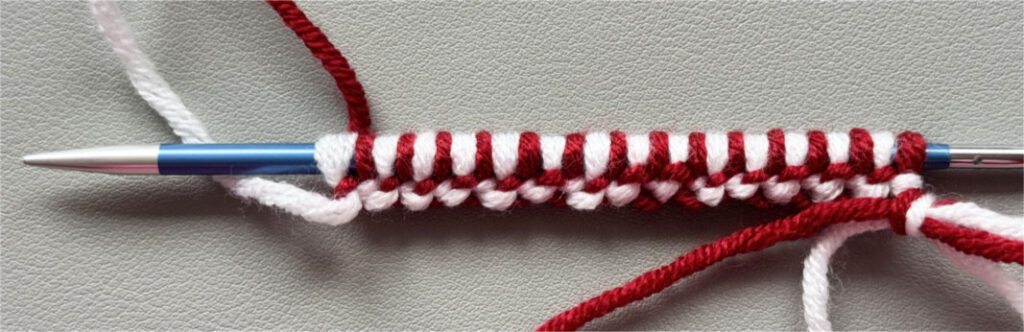 Saubere Anschlagkante beim Double Knitting